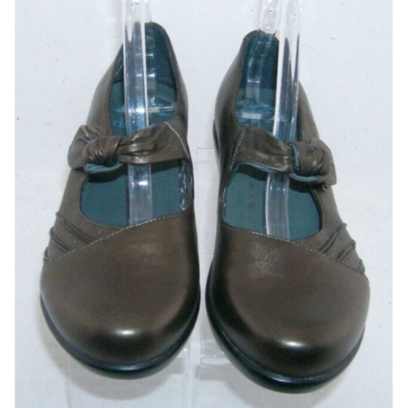 Dansko Ainsley bronze leather knot hook and loop mary jane clogs 8.5 EU 39 - Picture 3 of 11